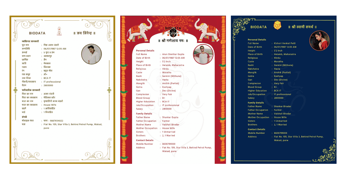 Marathi Biodata Template 2